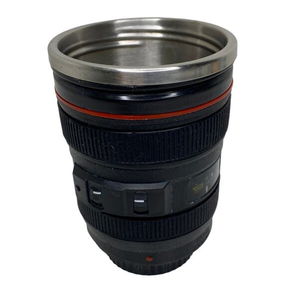 Camera Lens Mug Coffee Tea Stainless Steel Travel Cup Thermos Flask Sipping Lid - Picture 4 of 6